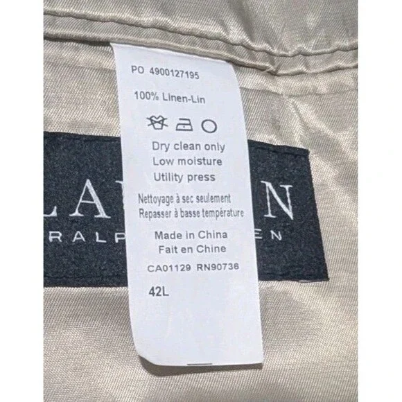 Ralph Lauren Men's 42L Sport Coat Jacket UltraFlex 100% Linen Sage Green